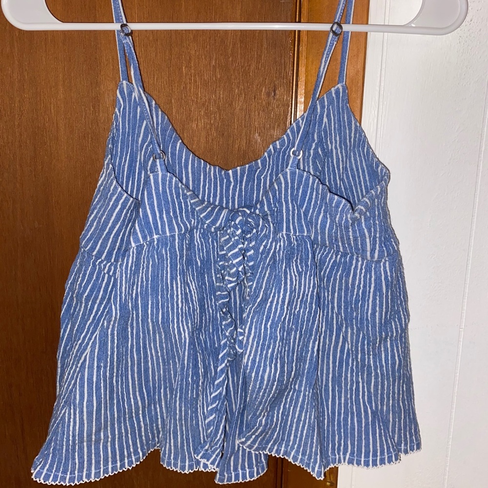 Open back tie tank top
